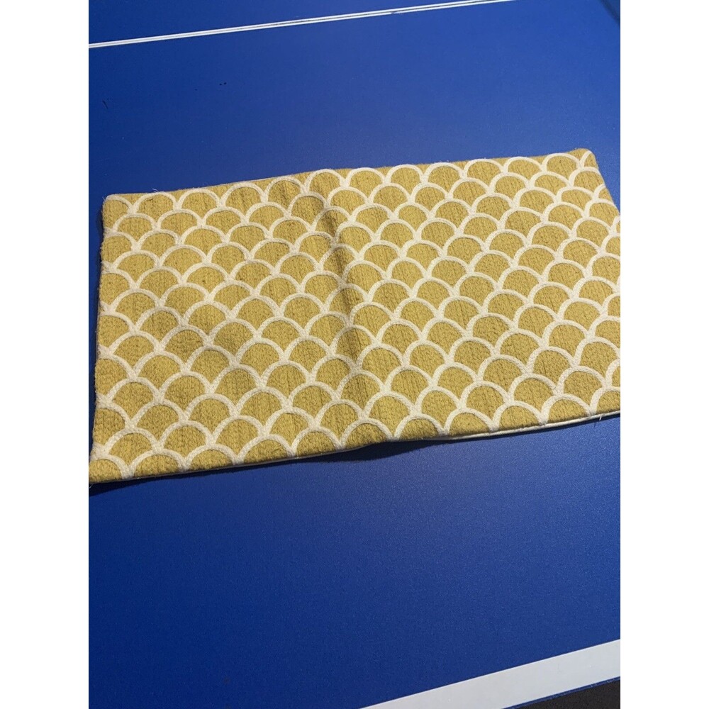 West Elm Embroidered Trellis Pillow Cover 12"x21” Cloudburst Yellow NWOT